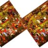 Persian Velvet Cushion Cover - Shahnameh War Design (Set of 2)