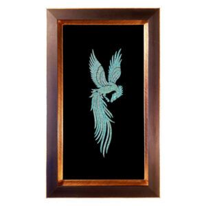Framed Turquoise Stones Inlay Art Simurgh
