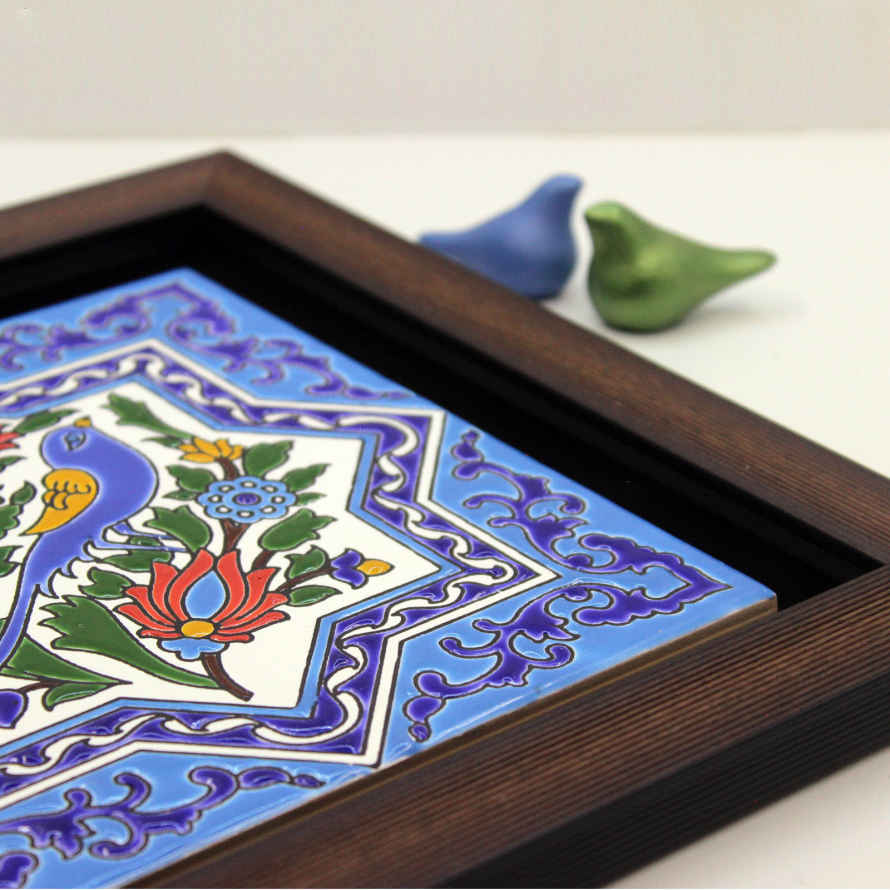 Decorative Persian Framed Ceramic Tile – Star
