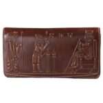 Persian Leather Long Wallet with Hakhamaneshi Design