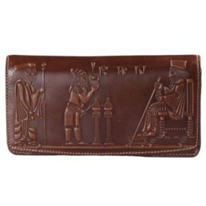 Persian Leather Long Wallet with Hakhamaneshi Design