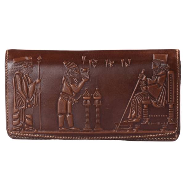 Persian Leather Long Wallet with Hakhamaneshi Design