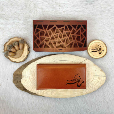 Persian Leather Long Wallet with Faraz Design
