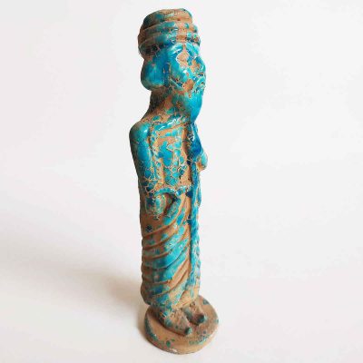 Historical Persian King Blue Pottery Figurine