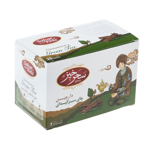 Saharkhiz Mixed Green Tea With Cinnamon (7x) - ShopiPersia