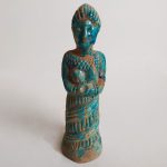 Historical Persian Elamite Women Blue Pottery Figurine