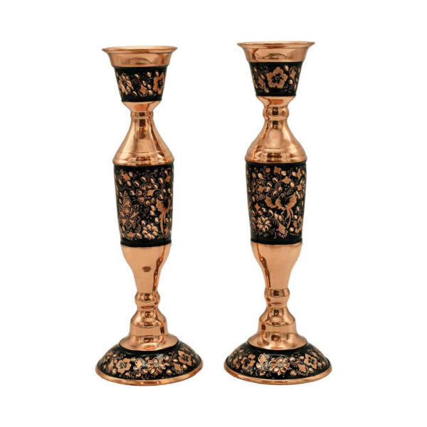 Ghalamzani Copper Mirror & Candlestick