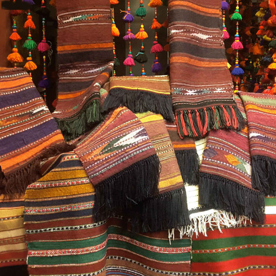 Authentic Persian Jajim Flat-Woven Striped Rug Aanusha