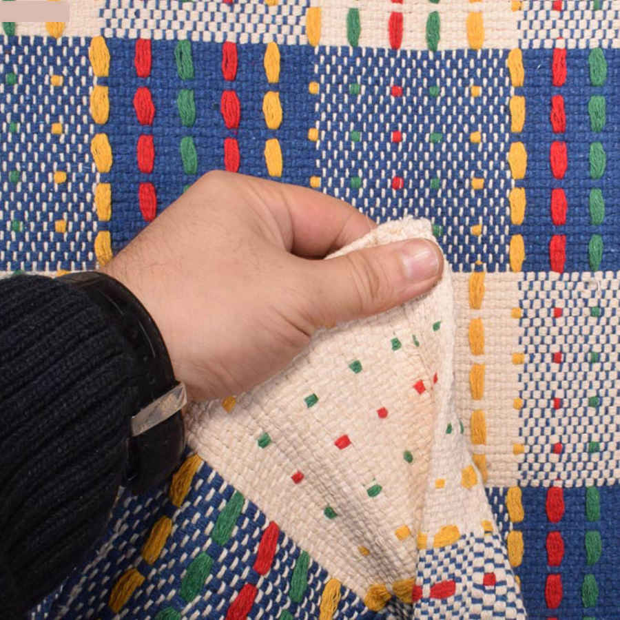 Authentic Persian Jajim Flat-Woven Striped Rug Bita