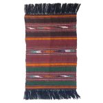 Authentic Persian Jajim Flat-Woven Striped Rug Vira