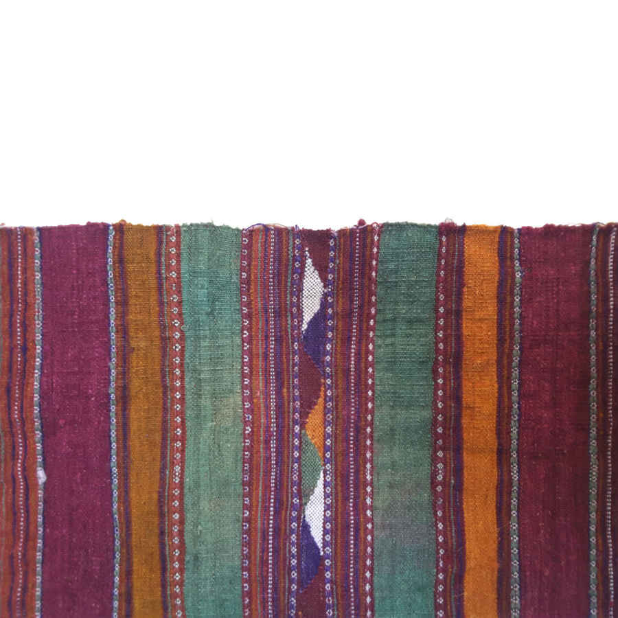 Authentic Persian Jajim Flat-Woven Striped Rug Kara