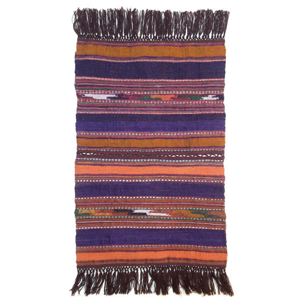 Authentic Persian Jajim Flat-Woven Striped Rug Aaron