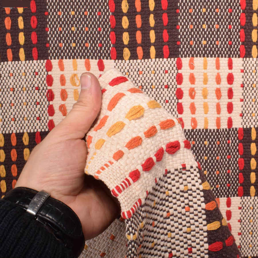 Authentic Persian Jajim Flat-Woven Striped Rug Vesta