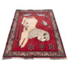 Persian Gabbeh Wool Rug Handwoven with Animal Motifs Lion
