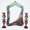 Persian Copper Mirror Frame & Candlesticks Set – Minakari Pardaz