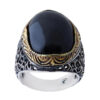 Persian Agate Silver Ring for Men Elegance Black