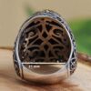 Persian Agate Silver Ring for Men Elegance Black