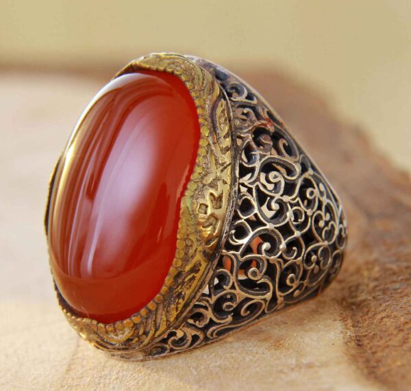 Persian Agate Silver Ring for Men Elegance Super King