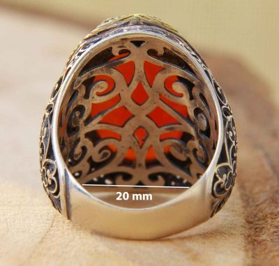 Persian Agate Silver Ring for Men Elegance Super King