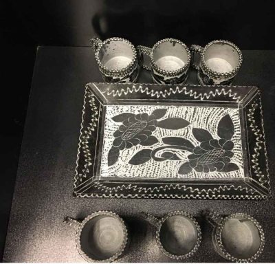 Handcrafted Persian Stone Tea & Coffee Set – Engraved Golsang