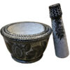 Stone Mortar & Pestle with Traditional Persian Floral Pattern Siaghalam