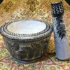 Stone Mortar & Pestle with Traditional Persian Floral Pattern Siaghalam