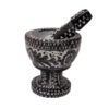 Stone Mortar & Pestle with Traditional Persian Floral Pattern Flor
