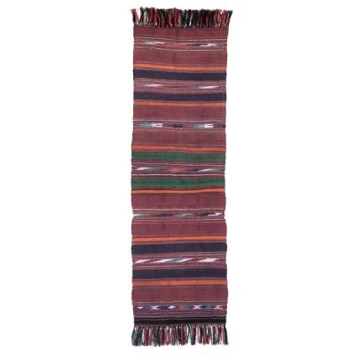 Authentic Persian Jajim Flat-Woven Striped Rug Vira