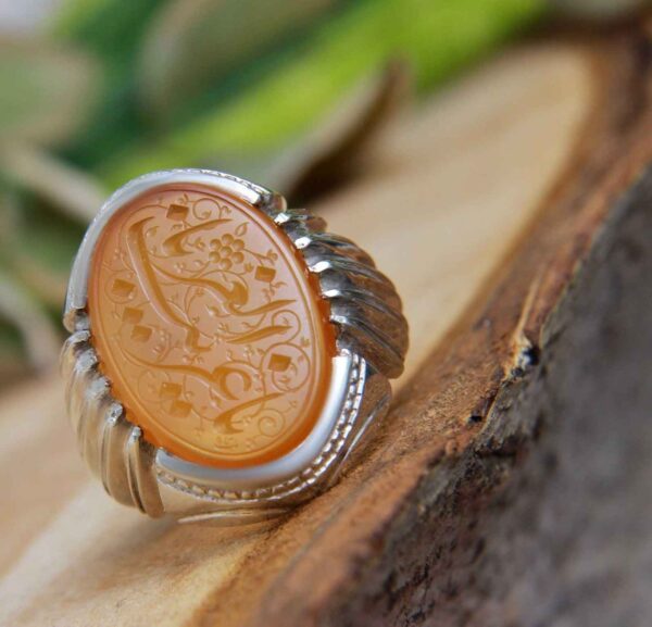 Islamic Yemeni Aqeeq Silver Ring for Men Ya Ghareeb ul Ghuraba