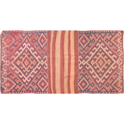 Second Hand Persian Wool Kilim Rug Handwoven Model Heris