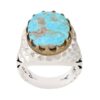 Persian Silver Ring with Neyshabur Turquoise Silva
