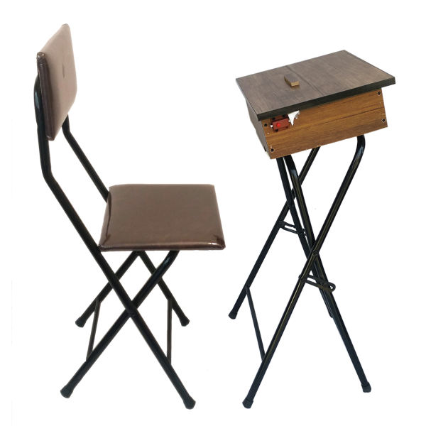 Set of Prayer Chair & Table for Salah or Namaz for Muslims Brown ...