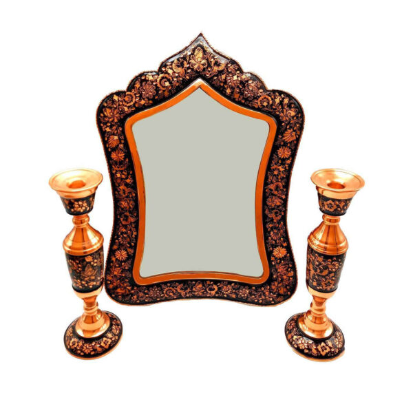 Ghalamzani Copper Mirror & Candlesticks