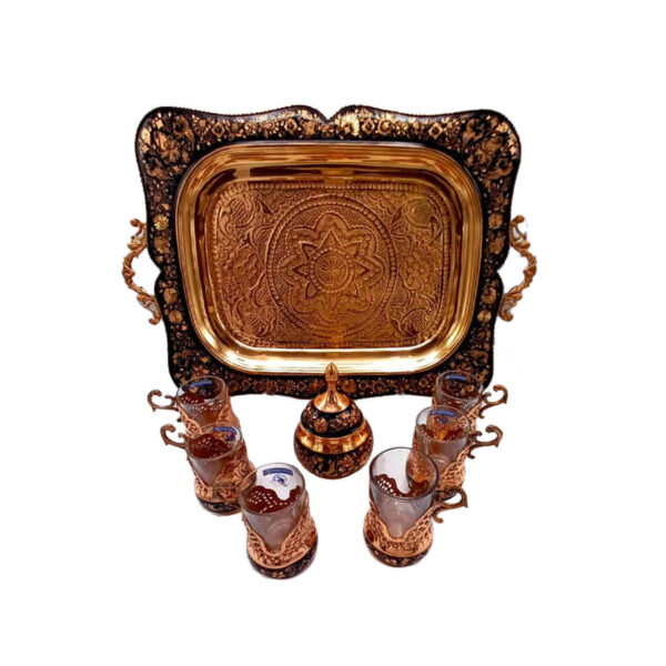 Ghalamzani Copper Persian Tea Set