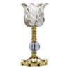 Persian Crystal Candlestick Tulip Shaped Glassy Design