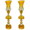 Persian Crystal Luster Lamp Traditional Laleh Shaped Honey color