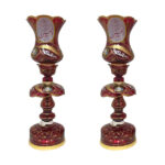Persian Crystal Luster Lamp Traditional Laleh Shaped with Islamic Pattern