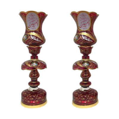 Persian Crystal Luster Lamp Traditional Laleh Shaped with Islamic Pattern