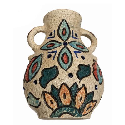 Handcrafted Decorative Persian Pottery Vase with Art Motif Golha