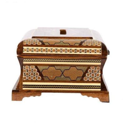 Handcrafted Persian Wooden Tissue Box Cover – Khatamkari Maral