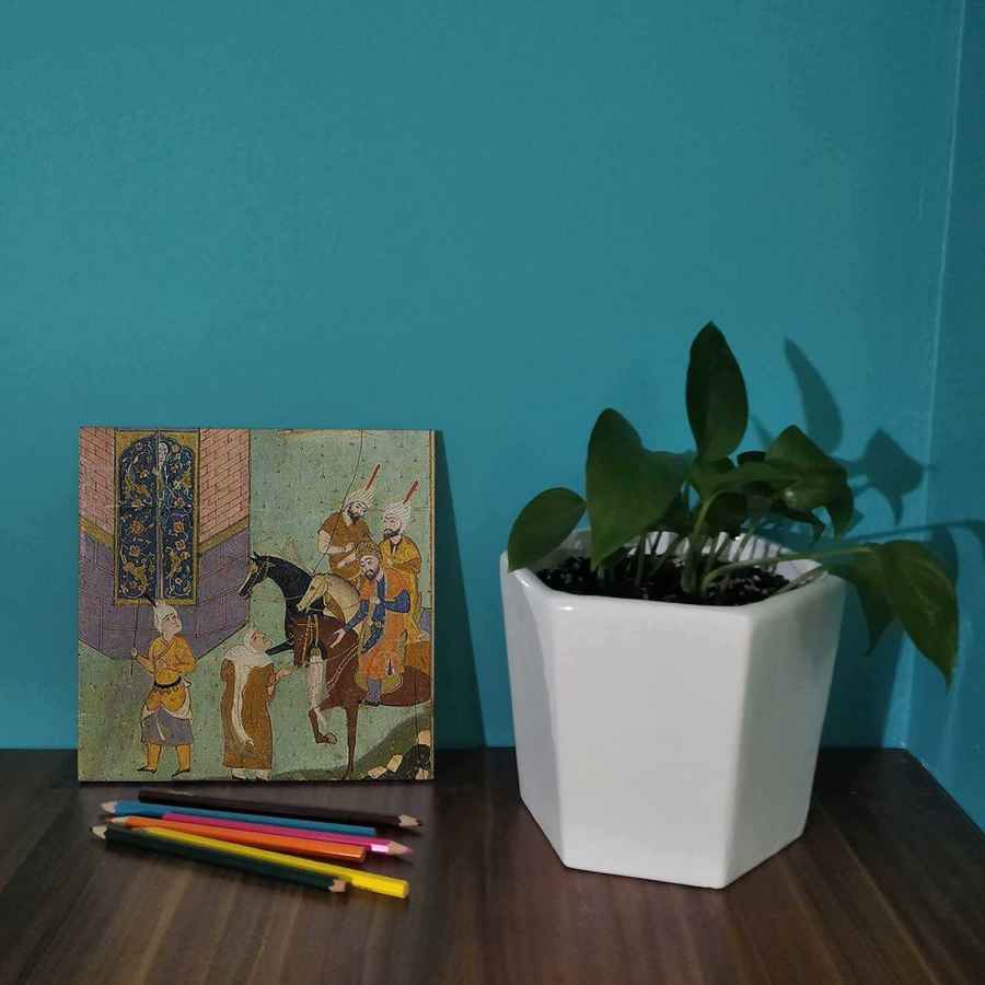 Decorative Persian Ceramic Tile – Shahnameh Inspired: Castle