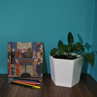 Decorative Persian Ceramic Tile – Shahnameh Inspired: Scientist