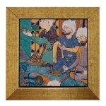 Decorative Persian Framed Tile - Shahnameh Inspired: Friends