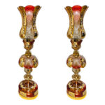 Persian Crystal Luster Lamp Traditional Laleh Shaped Red