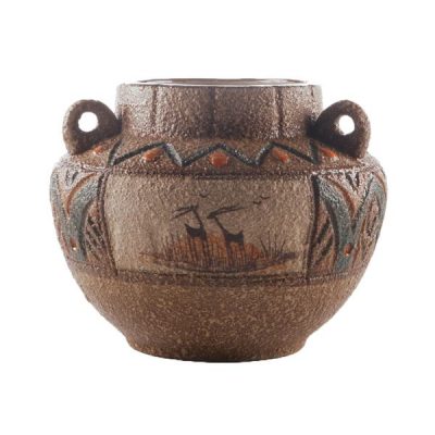 Handcrafted Decorative Persian Pottery Vase with Art Motif Nahal