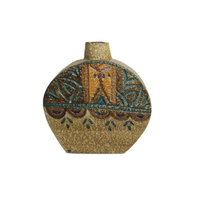 Handcrafted Persian Bud Pottery Vase with Art Motif Amitis & Tabletop Decoration