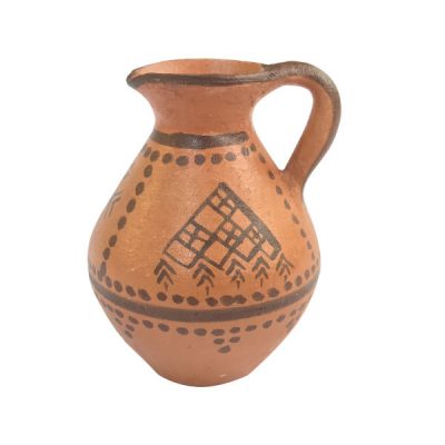 Persian Decorative Pottery Pitcher Hand-Painted Art Motif Kalporagan