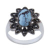 Persian Silver Ring with Neyshabur Turquoise Saba