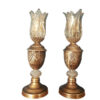 Persian Crystal Candlestick Tulip Shaped (2x)