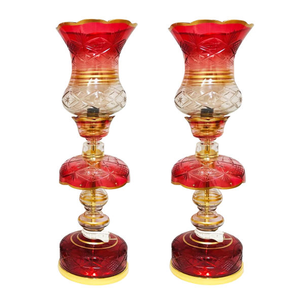 Persian Crystal Luster Lamp Traditional Laleh Shaped Rose